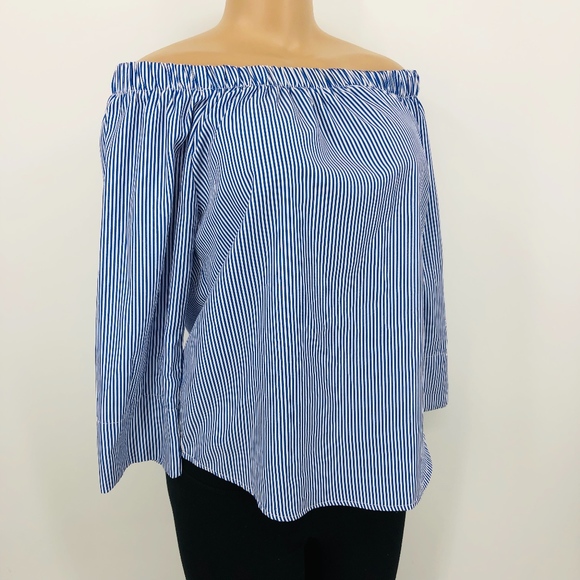 4 for $25 SALE!!!! Striped Off Shoulder Shirt - Picture 4 of 5